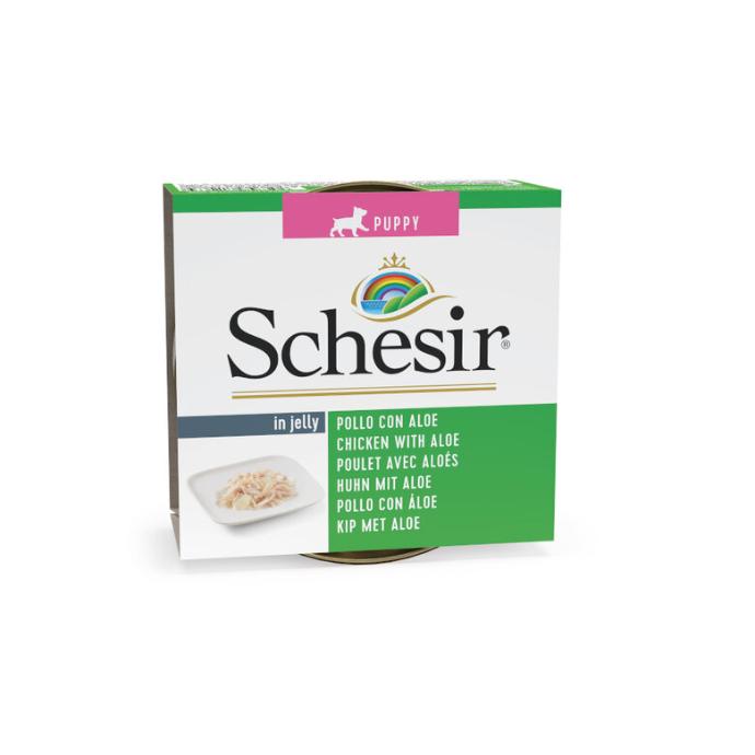[01064263] Schesir Perro Lata Puppy Pollo+Aloe 150 grs. 