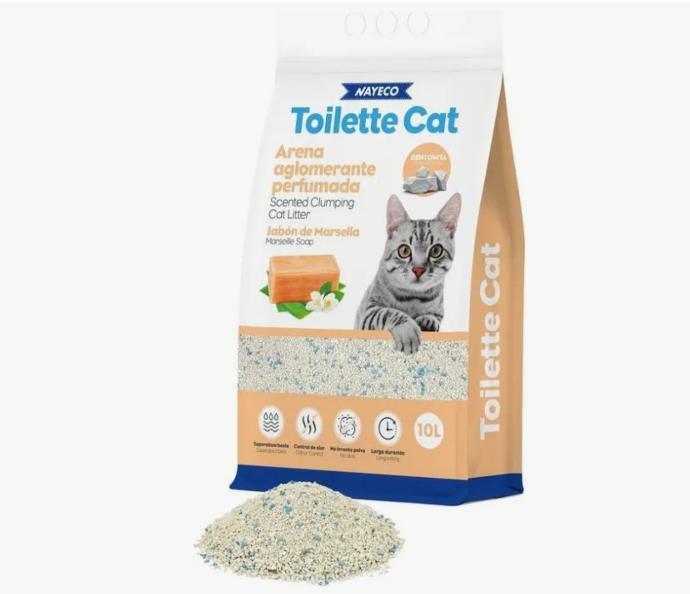 [GA50004] Toilette Cat Arena Aglo. Bentonita Perf. Jabon de Marsella 10 L.