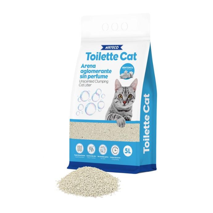 [GA50001] Toilette Cat Arena Aglom. Bentonita sin Perfume 5 L.