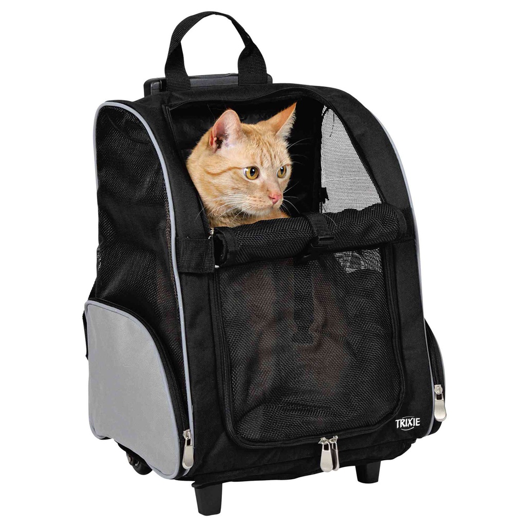 [2880] Trolley-Mochilla Perro, Nylon, 36×50×27cm, Ng/Gris