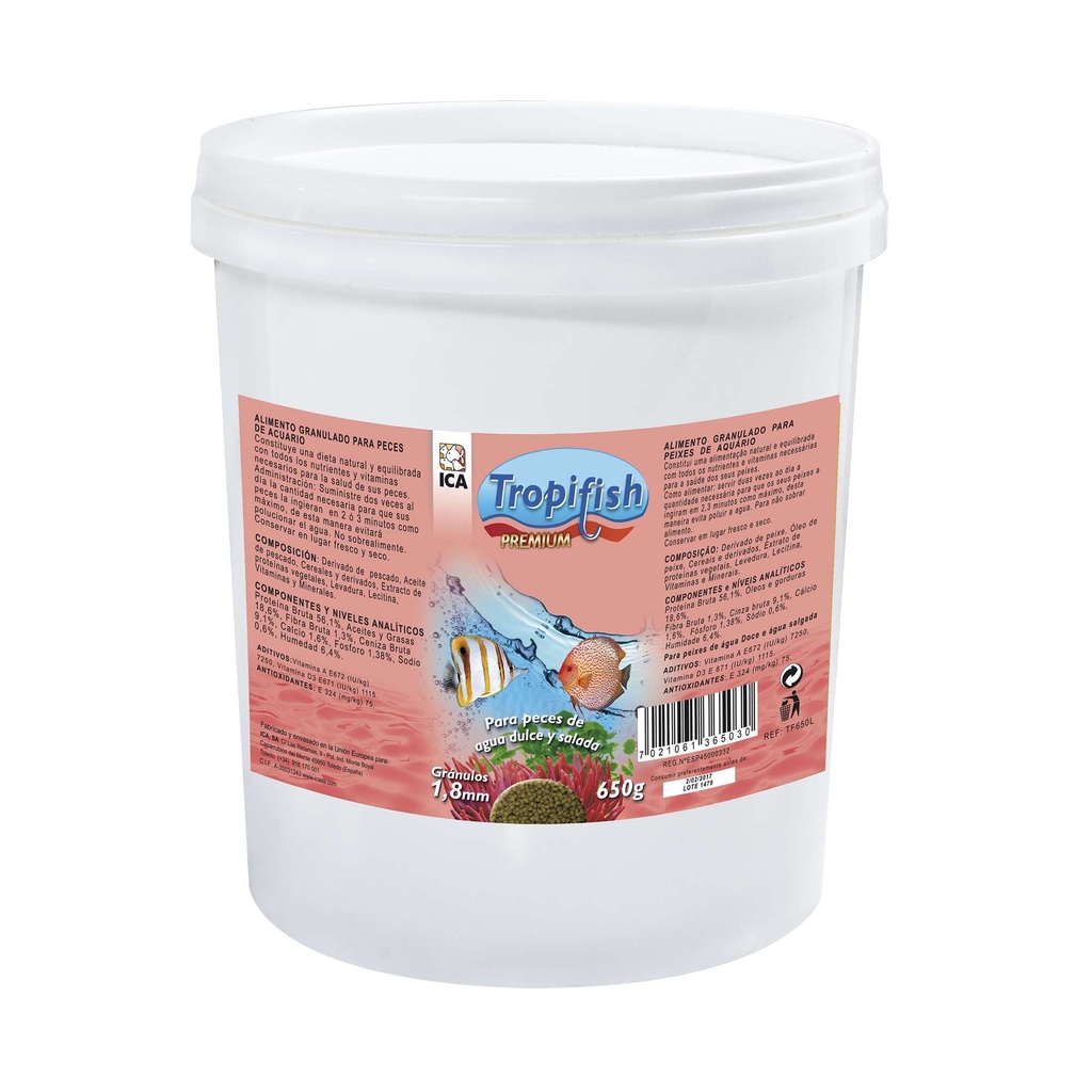 [TF650L] Tropifish granulado 1.8 mm 650gr