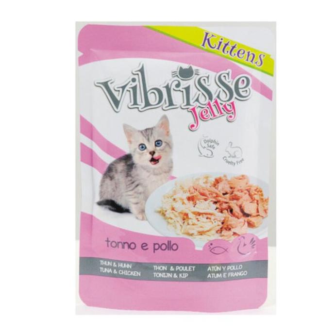 [C1018990] Vibrisse Kitten Pouch Atun Y Pollo Gelatina 70 gr.